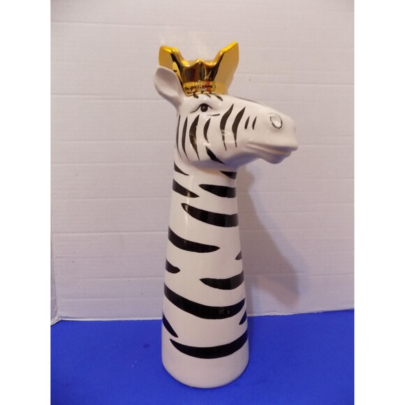 NEW Ceramic Zebra Vase Figurine Statue - Picture 3 of 6